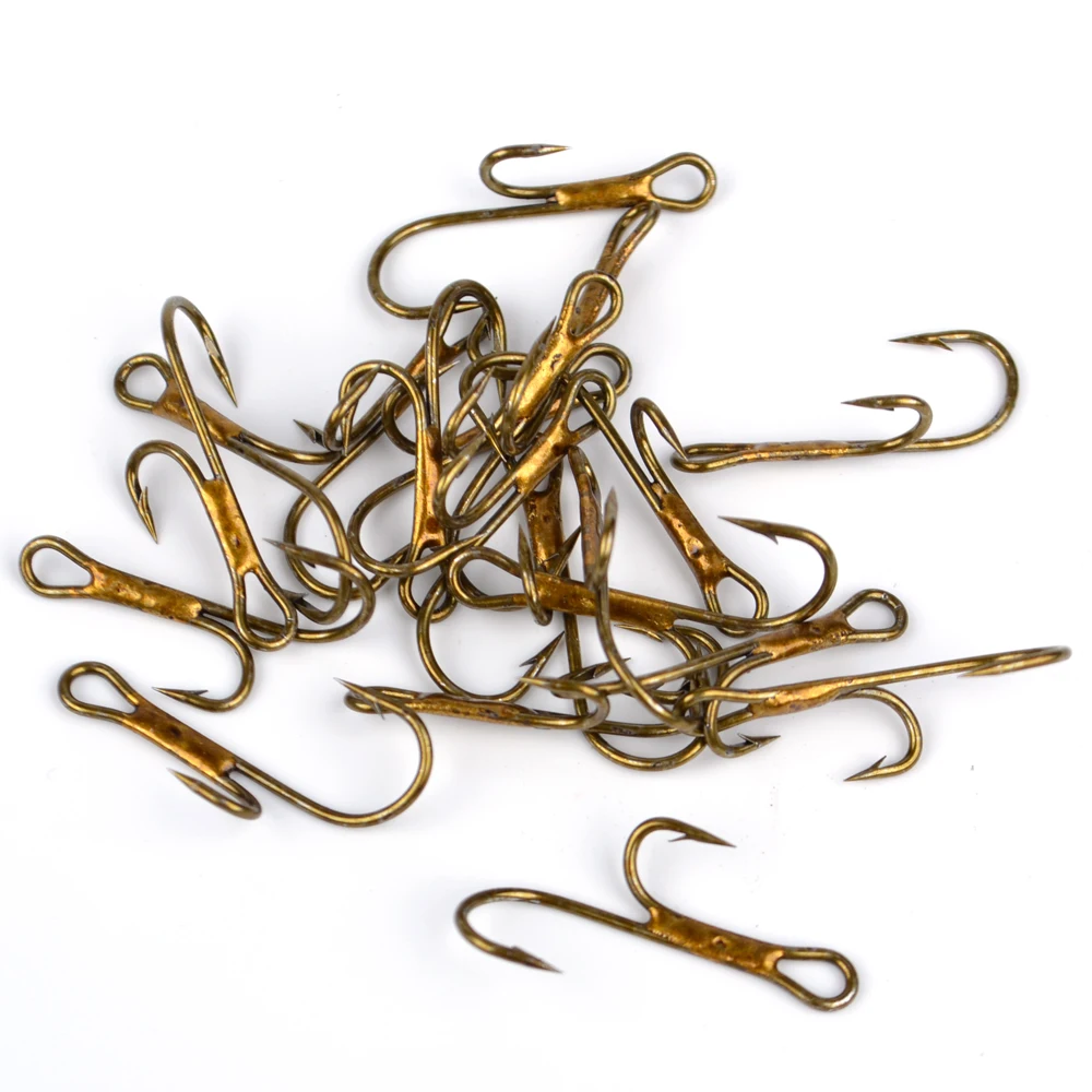 FISH KING High Carbon Steel fishing hook 20Pcs/lot 1# 2# 4# 6# 8# soft bait Double Gold Barbed Hook fishing Tackle accessories