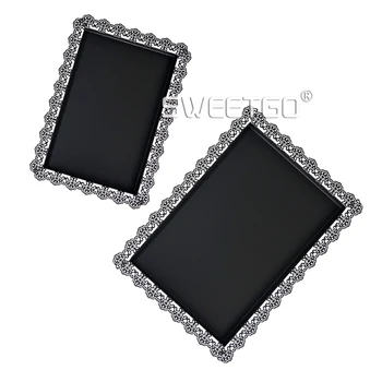 

Black cake tray metal iron rectangle plate for party cupcake cake baking tool display plate for candy bar decoration bakeware