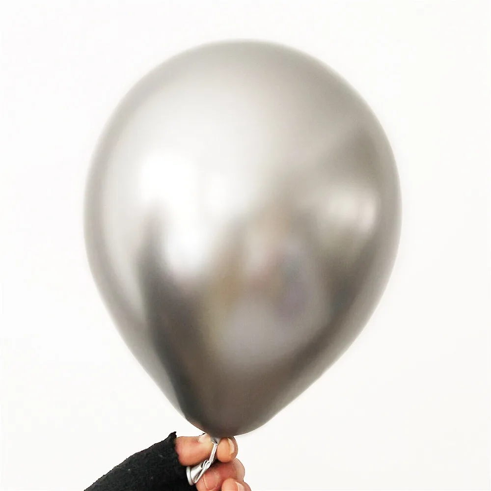 10pcs 12inch New Chrome Metallic Latex Balloons Thick Metallic Globos Inflatable Helium Balloon Birthday Party Decoration Ballon - Цвет: 2