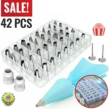 42 шт./компл. комплект для украшения торта набор инструментов трубопроводов наконечники для выпечки мешки для заморозки насадки DIY инструмент для творчества случайный декор вашего торта