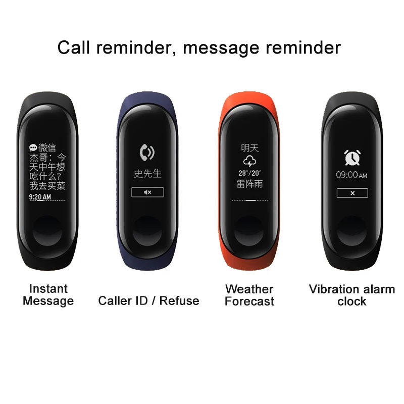 Original Xiaomi Mi Band 3 Smart Wristband miband 3 fitness Heart Rate Tracker 0.78 inch OLED Push Message Call xiaomi band 3