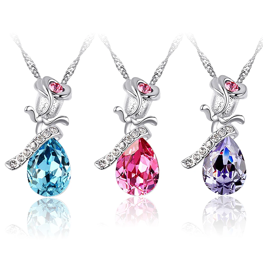 Buy 3 Colors Austrian Crystal Necklace Pendants