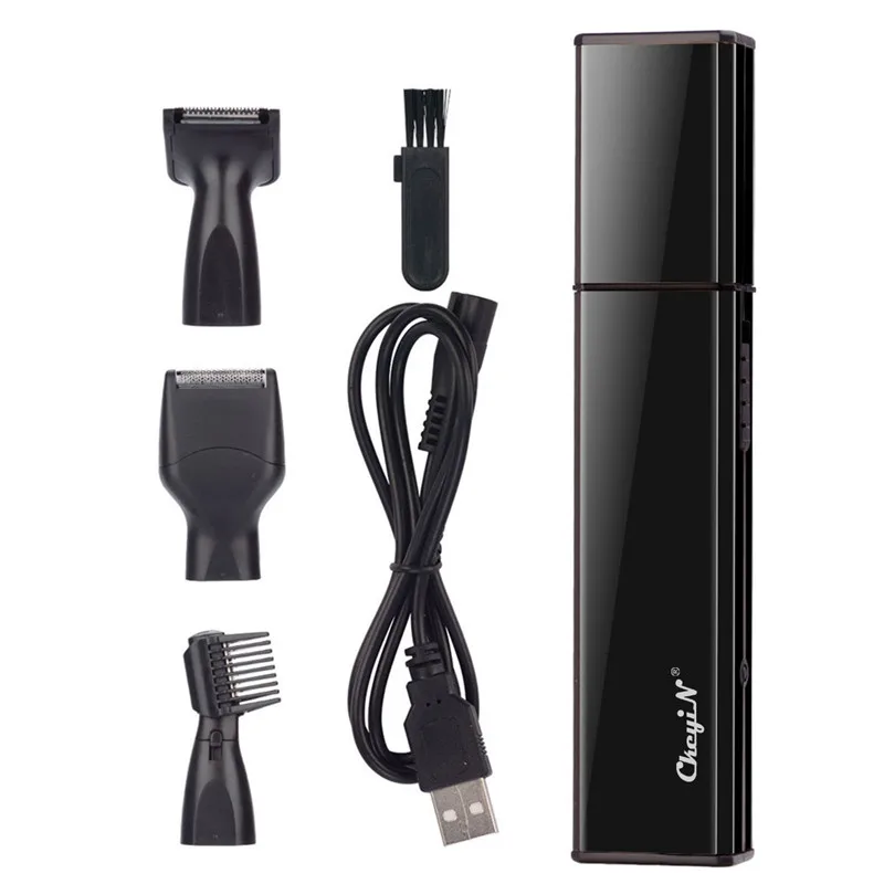 Aparador de Nariz Cuidados com o Cabelo 4 em 1 Elétrico Recarregável Barbeador Navalha Homens Rosto Conjunto Remoção Costeletas Sobrancelha Orelha Barba Trimer 46 Usb 8 com o cabelo conjunto remoção costeletas sobrancelha orelha barba trimer 46