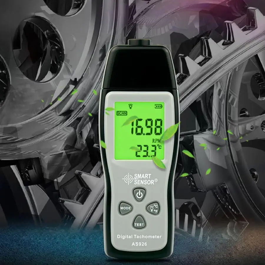 

SMART SENSOR Wind Speed Measurement AS926 No-contact Digital Rotational Speed Meter Photo Tachometer Speedometer