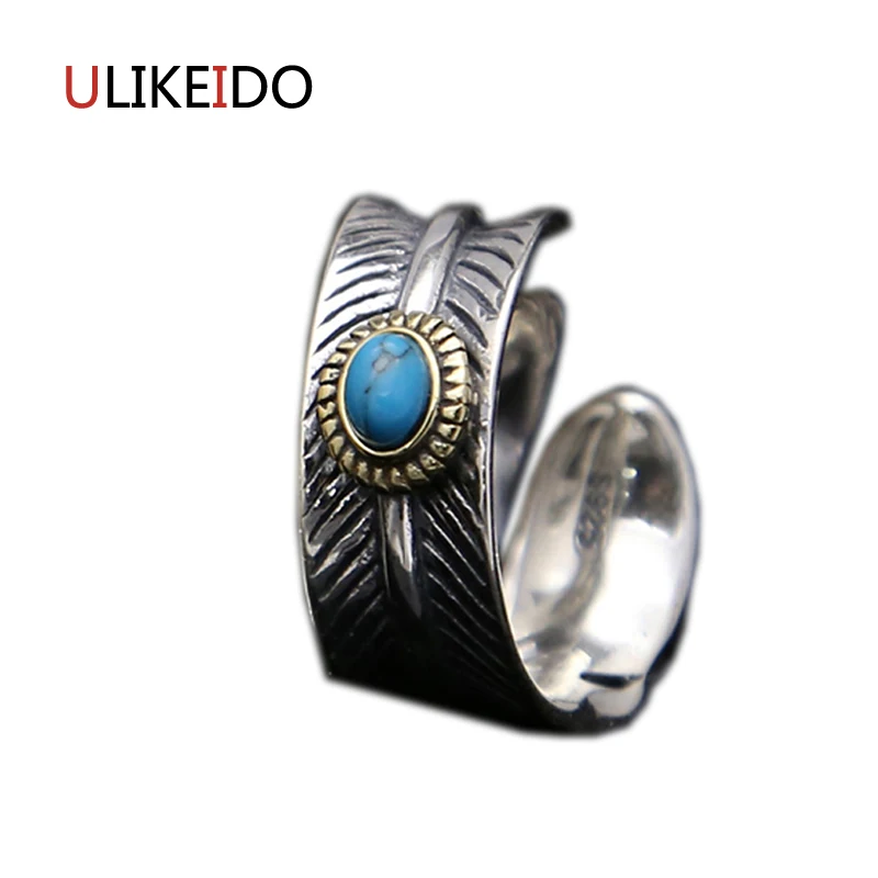 

Pure 925 Sterling Silver Jewelry Takahashi Goros Rings Eagle Feathers Jewelry Opening Ring For Men And Women Birthday Gift 176