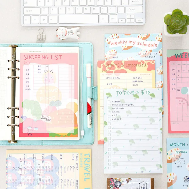 cute kawaii colored to do list weekly planner bills travelers