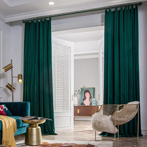 Роскошные европейские оконные шторы CDIY для спальни, гостиной, кухни, плотные затемненные оконные шторы, сплошные шторы, затеняющие 80 - Цвет: deep green