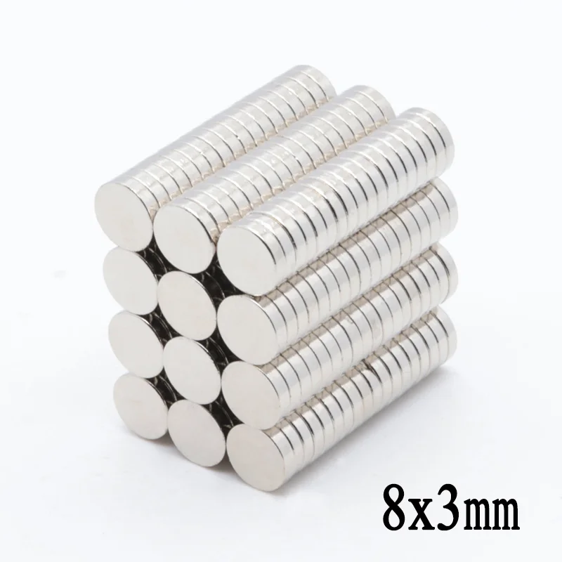 100pcs 8x3mm Neodymium Rare Earth Round Permanent Refrigerator