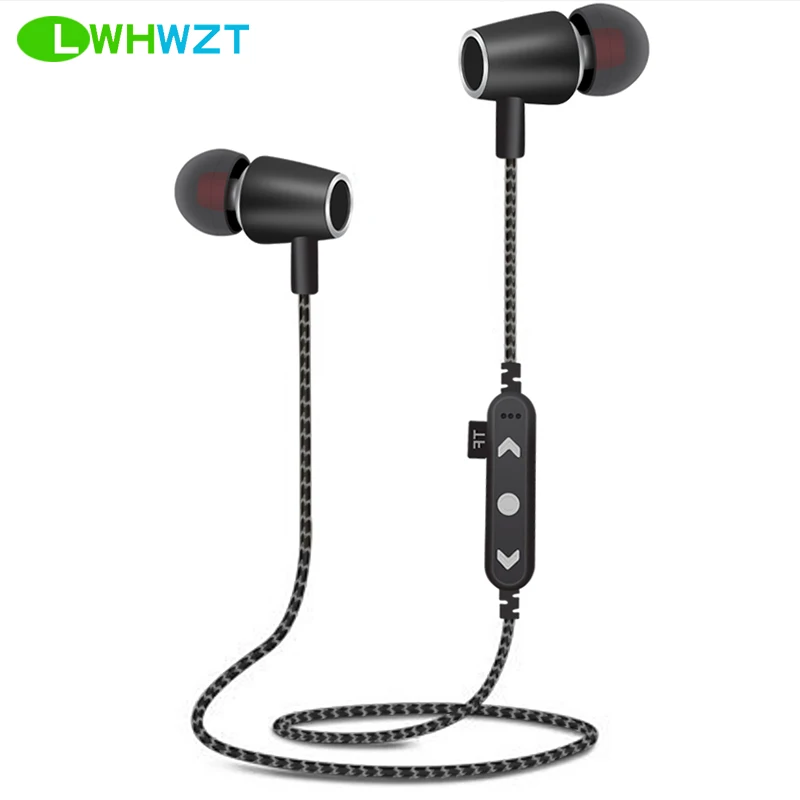 LWHWZT T14 Bluetooth 4 2 Headphone Sport Magnetic Headset Music TF Card Slot Earbuds With Microphone Earphones Wireless Android