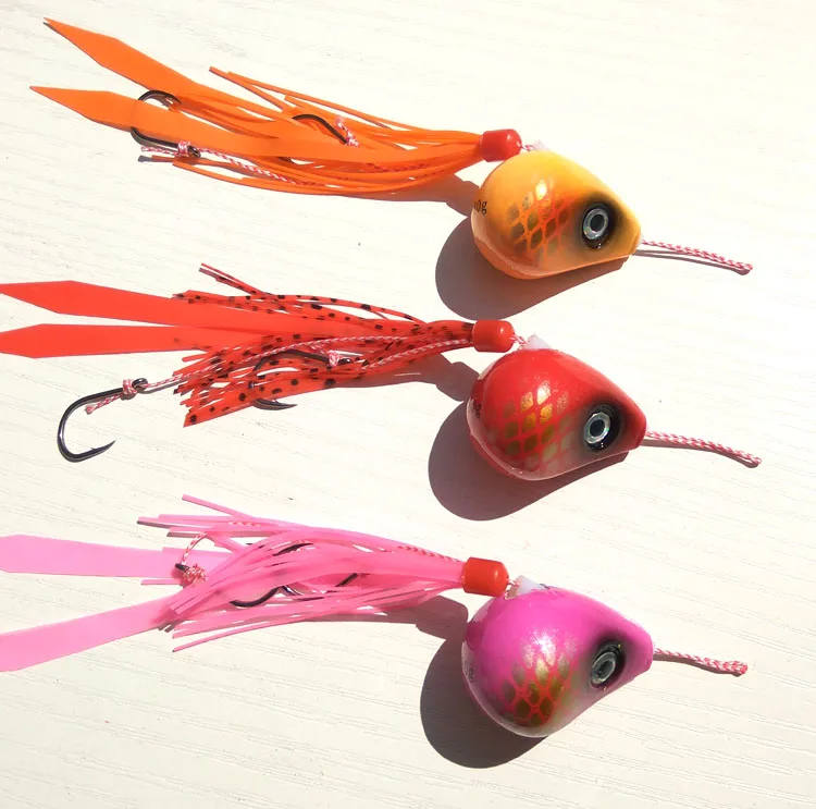 3pcs45g/60g/70g.80g Pesca Slider Snapper/Sea bream Jig head with skirt lead jig jigging lure