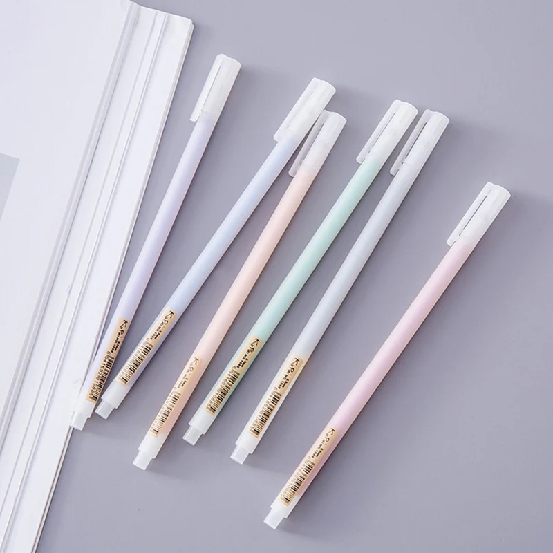 

1 X Simple design Transparent frosted student gel pen school office supplies pen material escolar stationery canetas papelaria