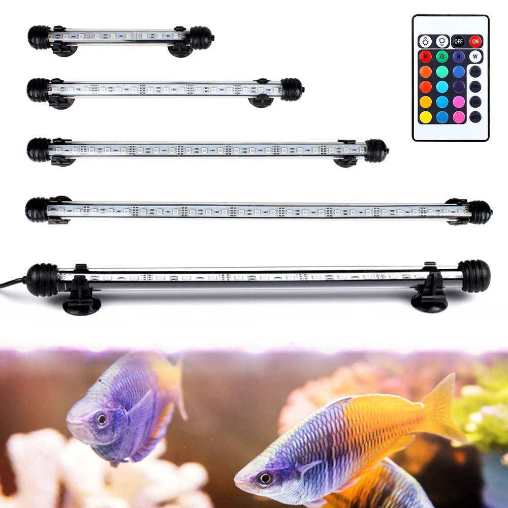 Светодиодная лампа RGB для аквариума 5050 SMD водонепроницаемая 18 см 28 38 48