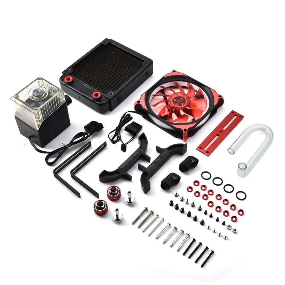 

Computer Water Cooling Set with Water Row Integrated Water Pump Cooling Fan Cooler Kits for Computer