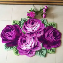 Высокое качество ручной работы 4 розы художественный ковер/ковер, 3D коврик с рисунком для спальни, прикроватный. 110*70*1,5 см