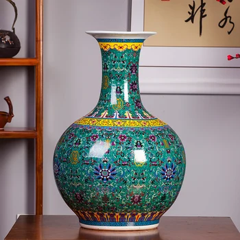 

Jingdezhen European Style Enamel Large Flower Vase Flower Arranging Home Decoration High Ornament Size porcelain ceramic vase