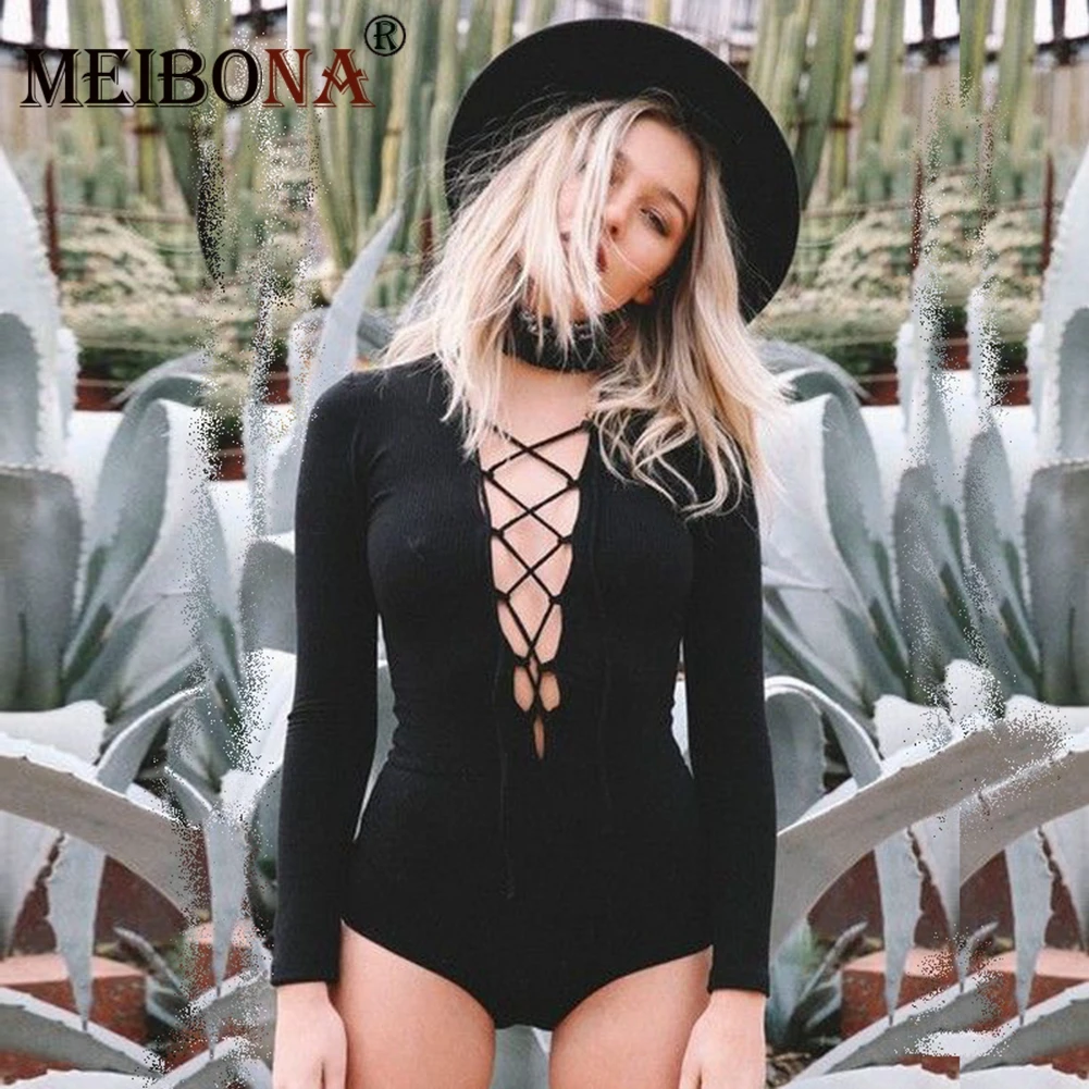 Sexy Cut Out Monokini Women Solid Swimsuit Lace Up Swimwear Print One Piece Bathing Suit Bandage Push Up Bodysuit Summer