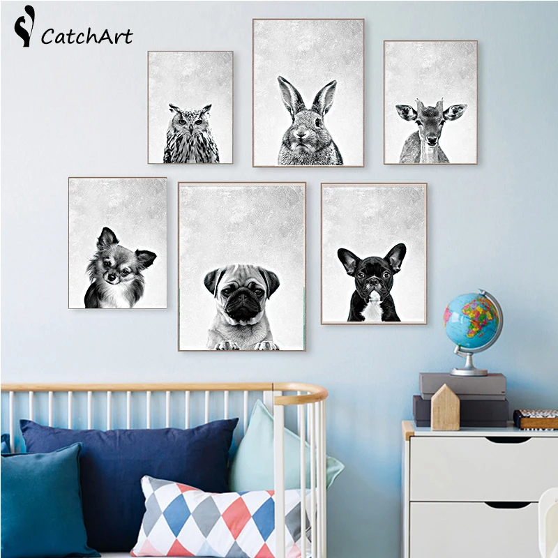 

Animal Poster Canvas Painting Wall Art Decor , Bison Art Canvas Print Modern Animals Wall Picture Home Decoration Black white