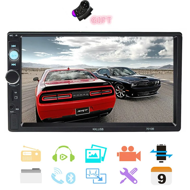 MP5 автомобиля Радио Bluetooth 2 Din общие модели 7 ''сенсорный экран PlayerAUX зеркальная ссылка USB заднего вида камера 7010B