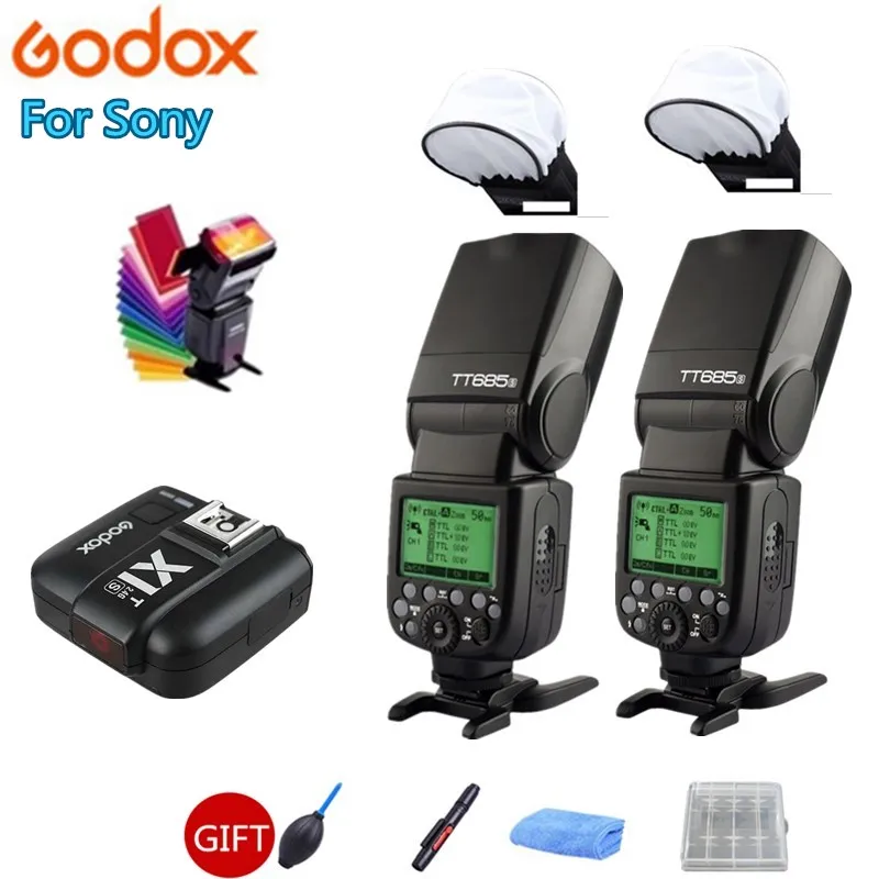 

2X Godox TT685S Flash Light Speedlite GN60 TTL HSS 1/8000s + X1T-S Trigger Transmitter for Sony A77II A7RII A7R A58 A99