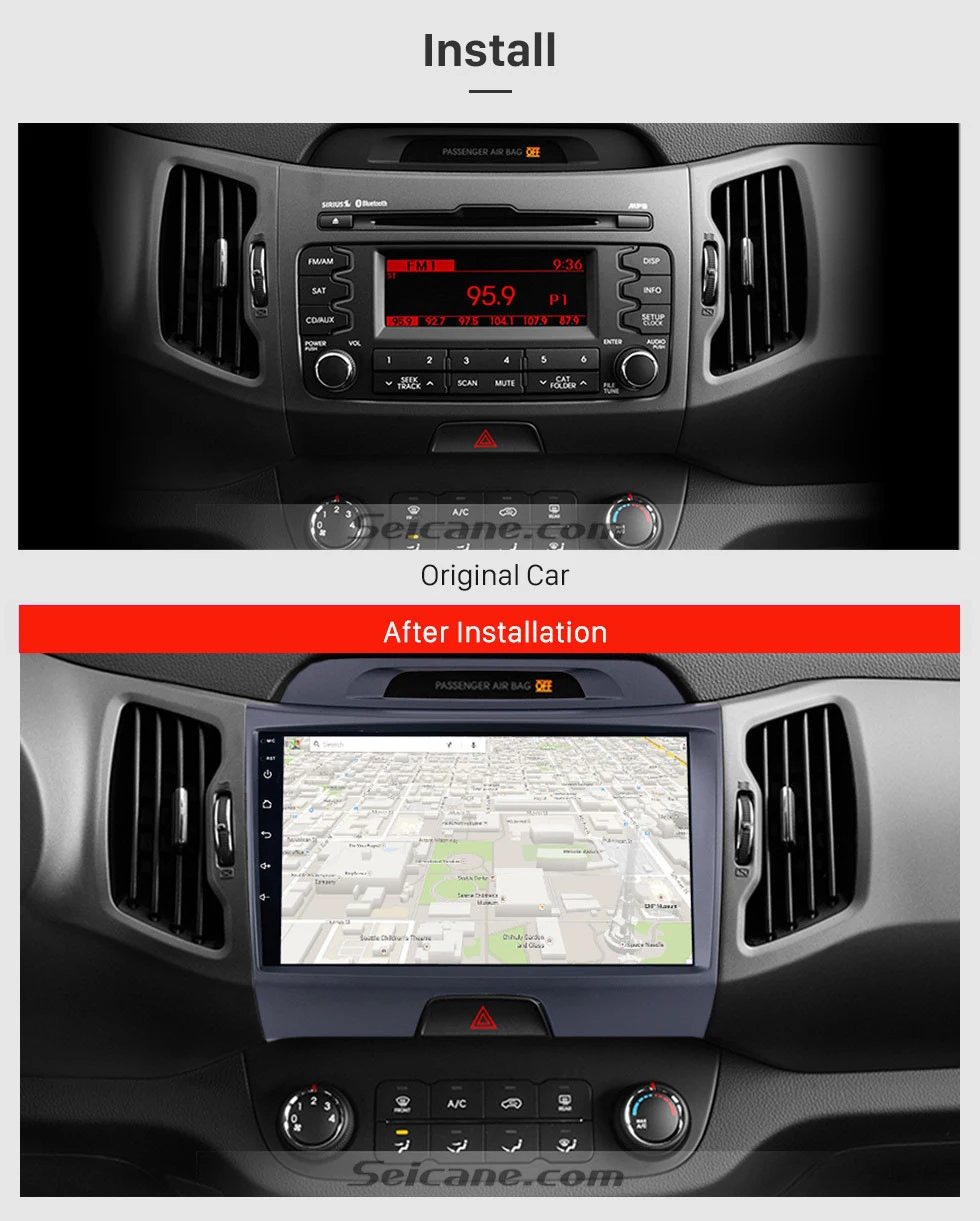 Excellent Seicane 2Din Android 8.1 9"Car Radio For KIA Sportage 2010 2011 2012 2013 2014 2015 Tochscreen GPS Navigation Multimedia Player 3