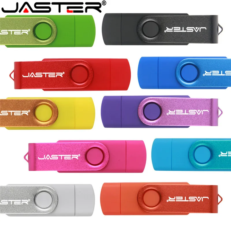 

JASTER USB Flash Drive USB OTG Micro USB 2.0 Pen Drive 64GB 32GB 16GB 8GB Pendrive Colorful Memory Stick for Android Phone PC