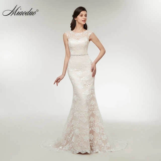 Miaoduo 2018 New Lace Mermaid Liques Wedding Dresses Sleeveless Miaoduo 2018 New Lace Mermaid Liques Wedding Dresses Sleeveless Court Train Gowns And Nice