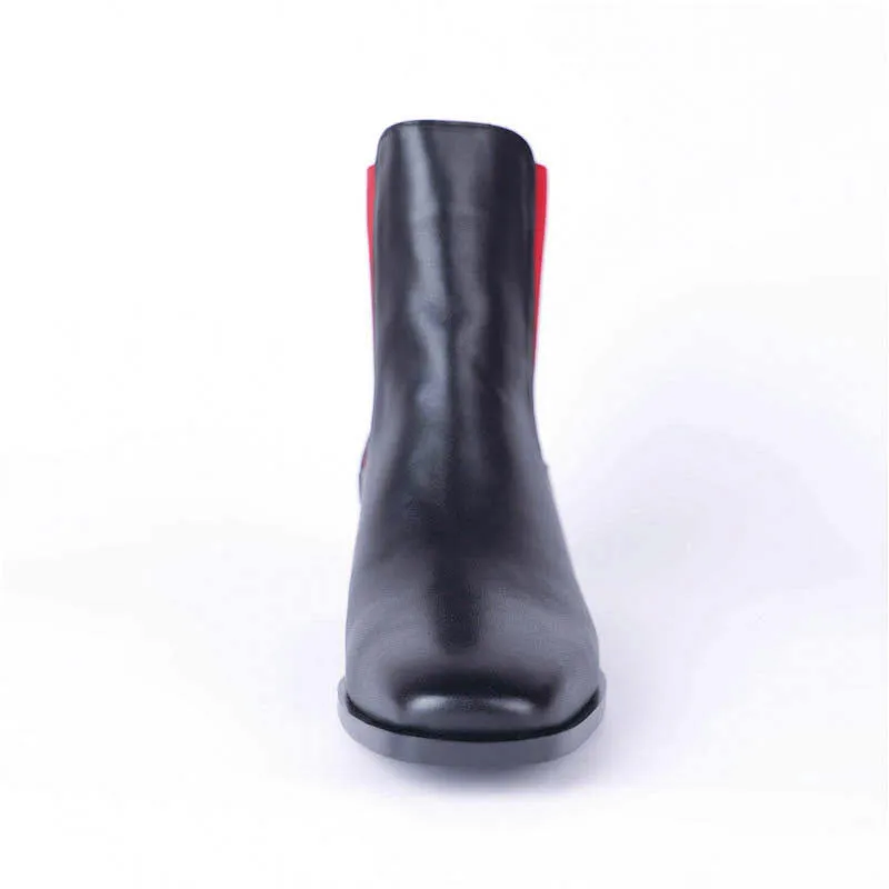 Top Femmes Dames Punk Noir Orteil Cheville Bottes Morazora Automne Mode Red Martin En Hiver Chaussures Véritable Carré black Cuir Qualité Pour 2018 doQBWErxeC