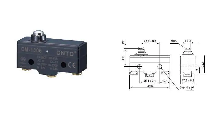 5 шт./лот высокое качество CNTD CM-1306 микро-переключатель/концевой переключатель Ui 380V Ith 15A для электрического вилочный погрузчик инструмент