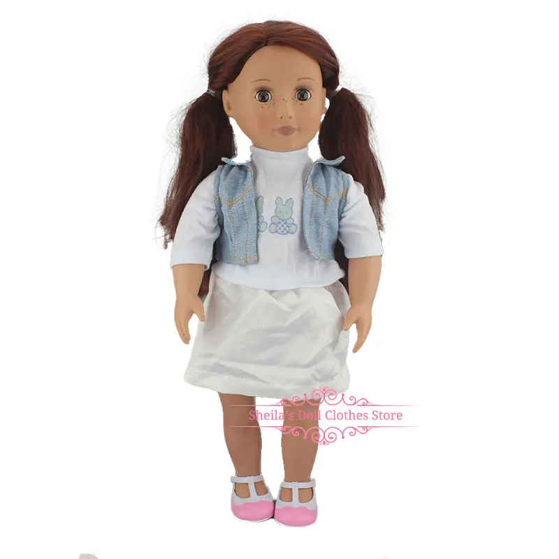 New Lovely Arrival Fashion Jean Skirt For 18 inch American Girl Doll Clothes,(Shoes are not included - Цвет: 04