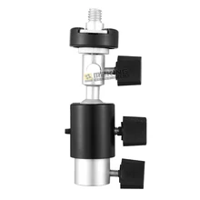 Flash Bracket C Type with Swivel Ballhead Umbrella Holder 1/4″ 3/8″ Light Stand Adapter for Speedlite Studio