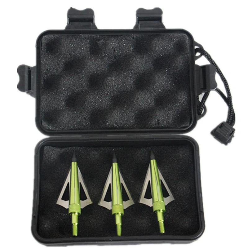 3PCs 3 Blade Broadheads for Compound Bow Hunting + 1 Small Black