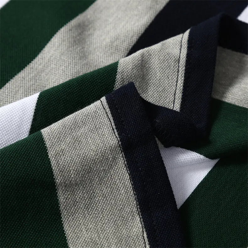 Summer Polos Men Shirt Cotton Striped Short Brand Mens Polo Male Top Tees Fast Dry Breathable Tshirt Men Clothing Boy Drop Ship-7