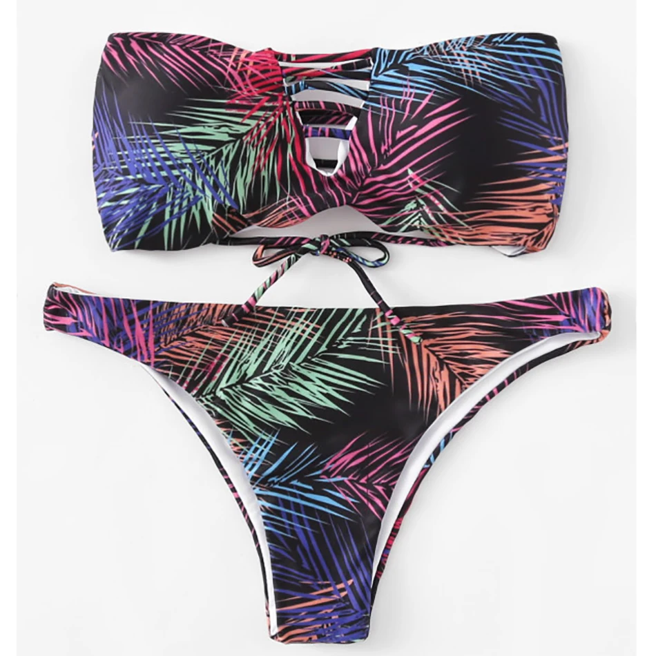 

ESSV Bandeau Bikini Set Thong Biquini Sexy Women Bathing Suit Swimwear Summer Swimsuit Hot Beachwear Swimming Suit