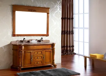 

Solid rubber wood bathroom vanity for house