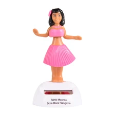 Solar Powered Dancing Hula Girl Swinging Bobble Toy Gift For Car Decoration Novelty Happy Dancing Solar