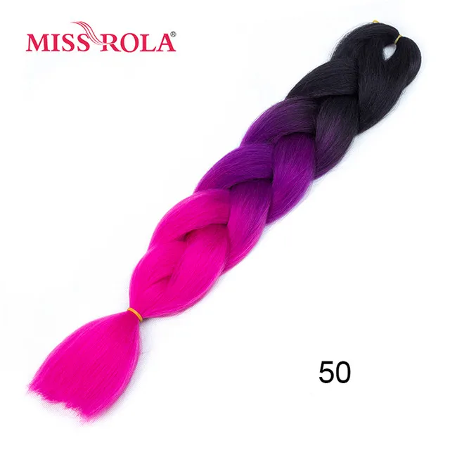 Miss Rola, 100 г, ультра большой Плетеный вязаный крючком, волосы для наращивания, 1 шт., 89 цветов, Ombre, синтетические, на крючках, косички, цвет волос - Цвет: #118
