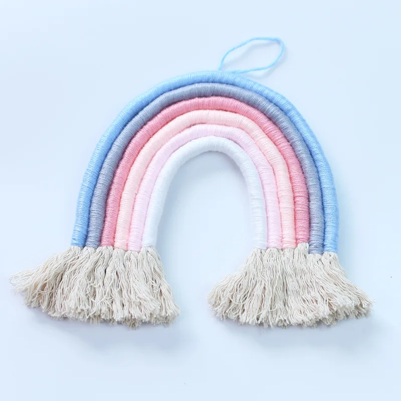 INS Nordic Arco Iris borlas niños habitación colgante de pared adornos hechos a mano macramé Bohemia artesanal indio decoración de la foto Accesorios
