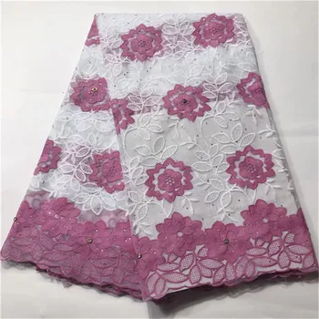 

French Net Lace Fabric High Quality Embroidery Tulle Lace With Stones 2019 Latest African Lace Fabric For Wedding Dress JG6