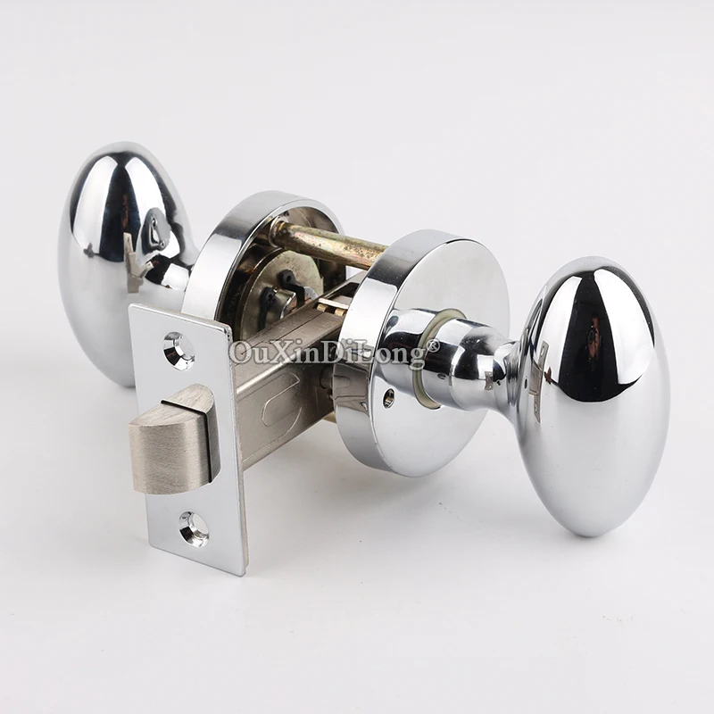  Luxury European Mute Door Lock Set Interior Entry Living Room Bedroom Bathroom Oval Backdrop Door L - 33022011806