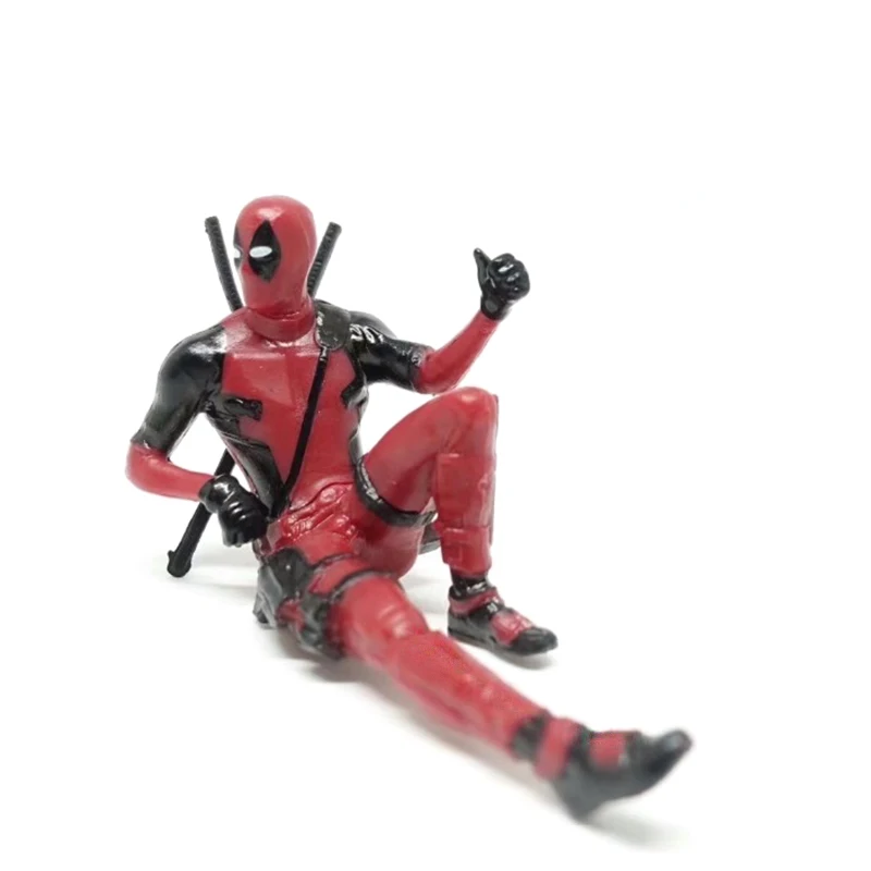 

7cm Sitting Reading Deadpool Action Figure Model Anime X-Men Mini Doll Decoration Plastic Collection Figurine Toys For Boys