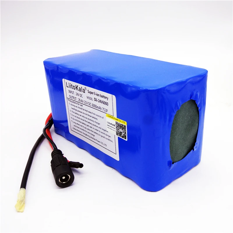 HK LiitoKala 24 v 6Ah 7S3P 18650 батарея 29,4 v 6000 mah литий-ионный аккумулятор для электрического велосипеда