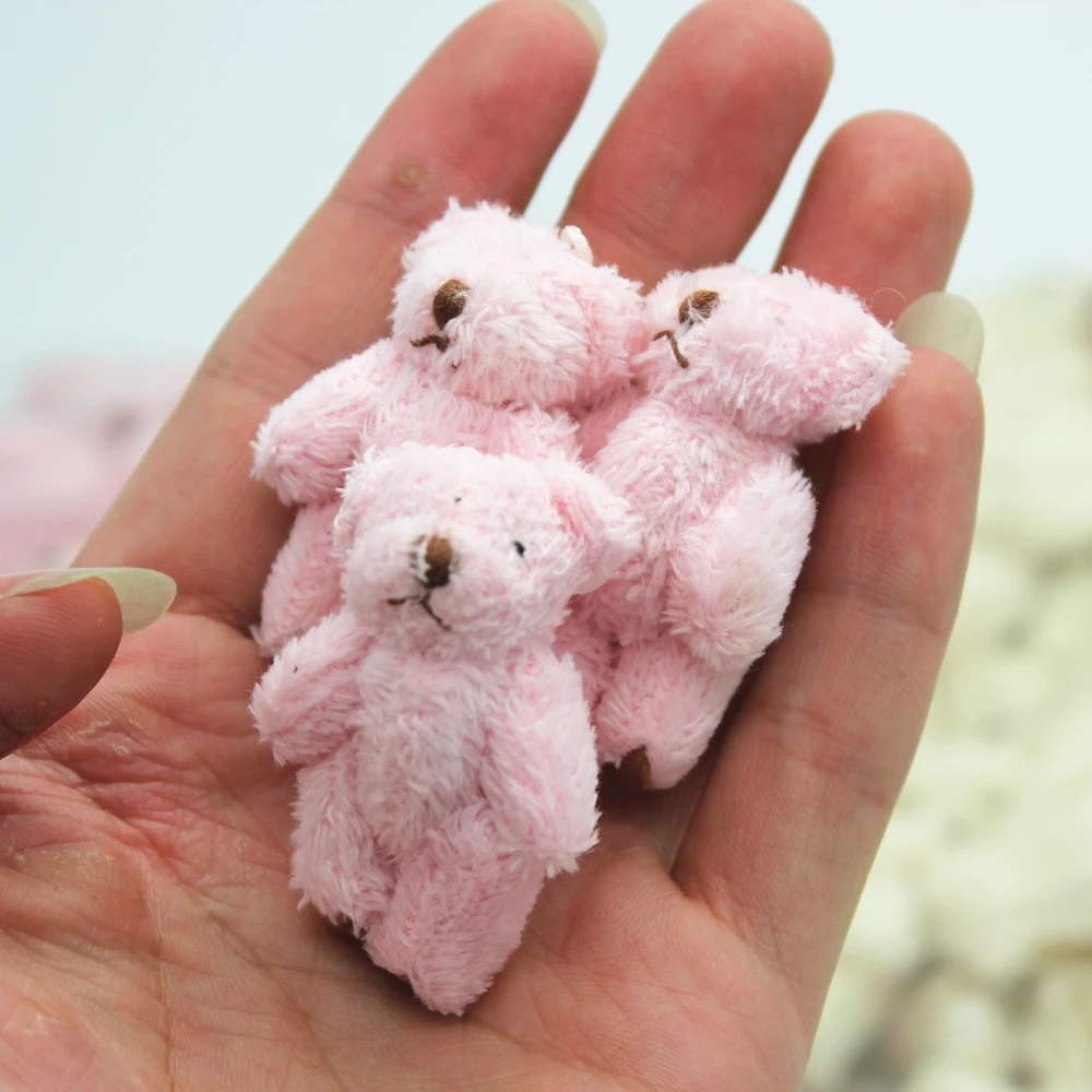 미니 조인트 테디 베어 봉제 인형 웨딩 상자 장난감, 인형 의류 및 헤어 액세서리, 4.5cm, 10 개