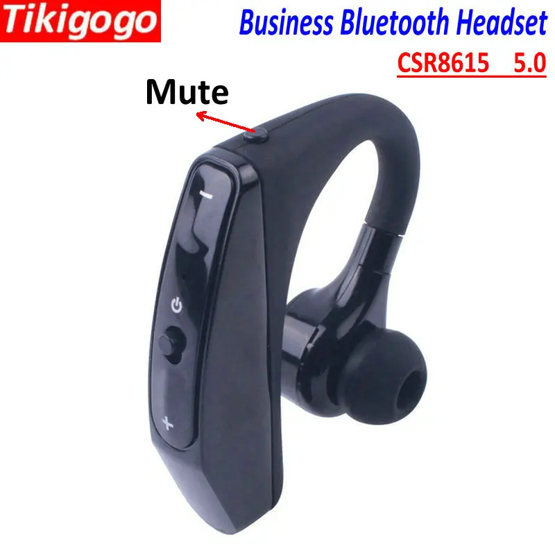 

Tikigogo CSR8615 5.0 Stereo Business Bluetooth Earphone Headset Mute Key Ear Hook Handsfree PK k10 Bluetooth Earphone headphone