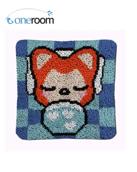

BZ021 Cartoon Hook Rug Kit Pillow DIY Unfinished Crocheting Yarn Mat Latch Hook Rug Kit Floor