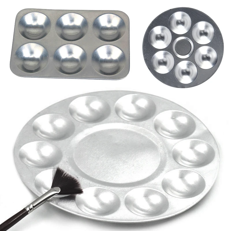 

3 sizes Color Aluminium Palette Makeup Nail Art Polish Mixing Plate Foundation Eyeshadow Mixing Palette