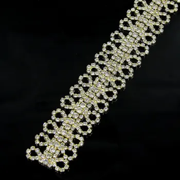 

10Yards Stunning Beaded Crystal Rhinestone Diamante Trim Ribbon Bridal Wedding Chain