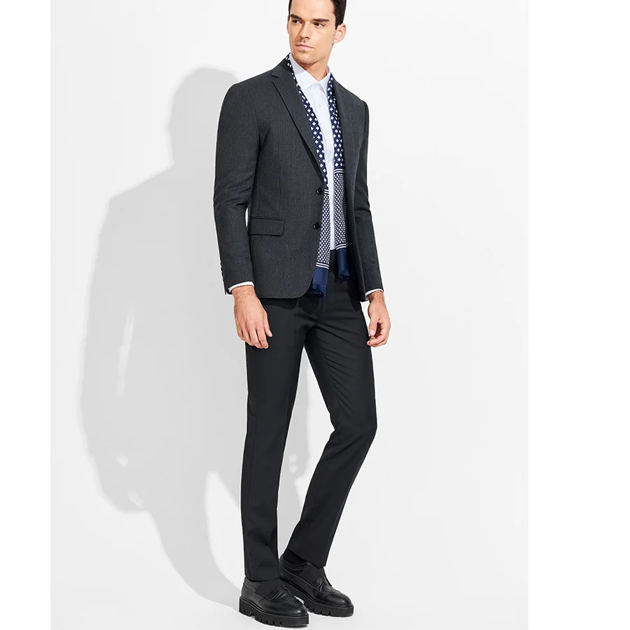 Top Design Smart Casual Business Suit Slim Fit 2 Pcs (Jacket+Pants) Groom Tuxedos Wedding Suits Prom Party Suits Black/Blue/Grey
