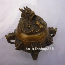 Коллекционная династия Мин(xuan de1426-1438) Купер дракон ладан \ ценсер, украшение