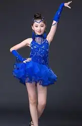 2017 Новый Стиль Бесплатная доставка Латинский Танец Костюм Fringe Dress Для Девушки Дети Латинской Танцевальный Конкурс Платья