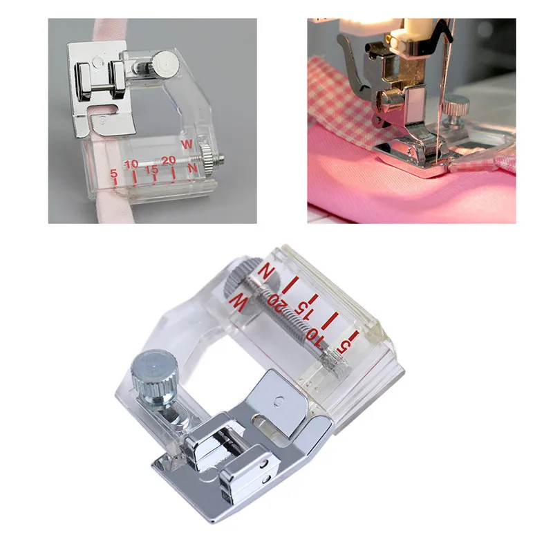 1 قطع أجوستابل ملزم عض على التحيز بيندر كوى القدم آلة الخياطة المحلية
